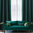 Load image into Gallery viewer, SWANCOCO Natural Linen Semi Elegant Grommet Top Sheer Curtains Dark Green, (52X84 Inch) 2 Panels