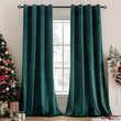 Load image into Gallery viewer, SWANCOCO Natural Linen Semi Elegant Grommet Top Sheer Curtains Dark Green, (52X84 Inch) 2 Panels