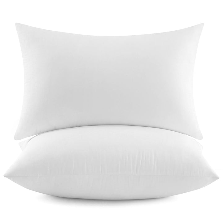 Full Virgin Microfiber with Cotton Cover Throw Pillow Inserts White 12x20 Inch