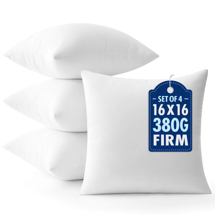 100% Virgin Fiber Throw Pillows Inserts 16x16 Inch