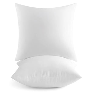 Full Virgin Microfiber with Cotton Cover Throw Pillow Inserts White 16x16 Inch