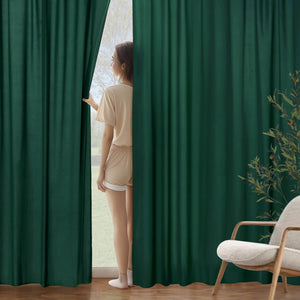 Non-See-Through Semi Sheer Window Curtains Hunter Green 42Wx72L-inch