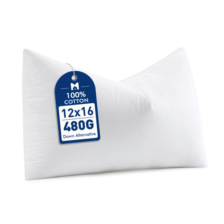 Fluffy Soft Down Alternative Pillow Insert White 12x16 Inch