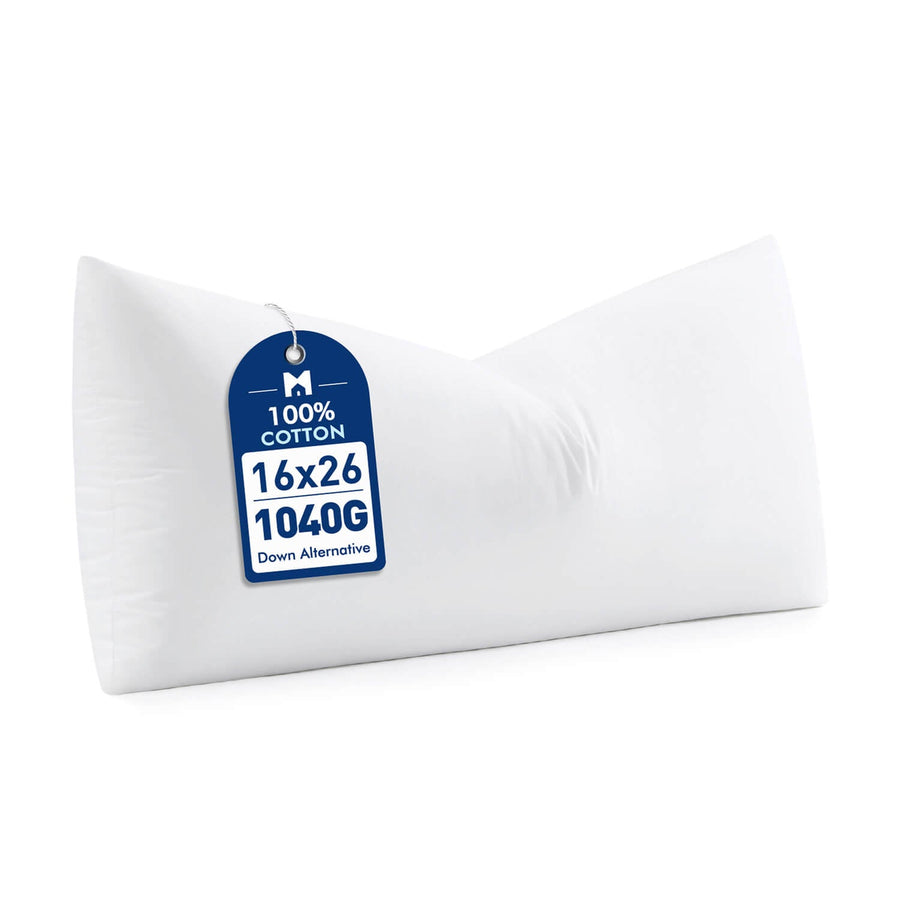 Fluffy Soft Down Alternative Pillow Insert White 16x26 Inch