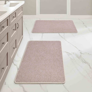 Ultra Thin Machine Washable Quick Dry Absorbent Bathroom Rugs Beige 17x27-inch