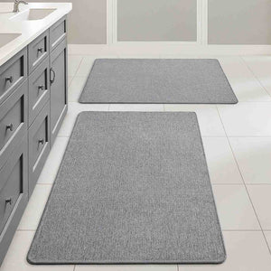 Non Slip Quick Dry Absorbent Machine Washable Bath Rug Grey 24x36-inch