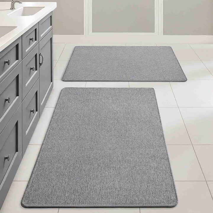 Non Slip Quick Dry Absorbent Machine Washable Bath Rug Grey 24x36-inch