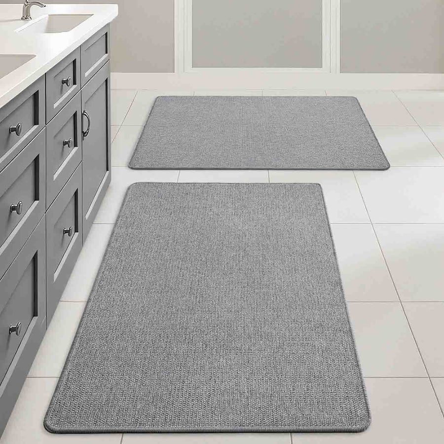 Non Slip Quick Dry Absorbent Machine Washable Bath Rug Grey 24x36-inch