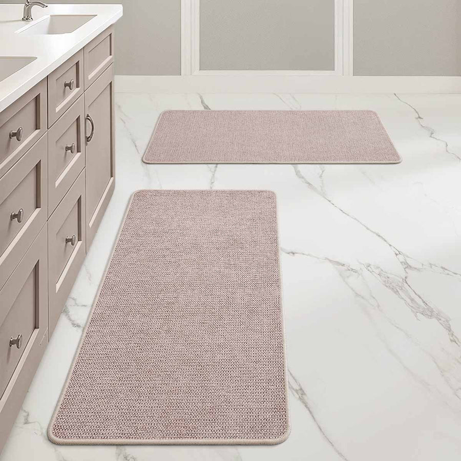 Ultra Thin Machine Washable Quick Dry Absorbent Bathroom Rugs Beige 17x35-inch