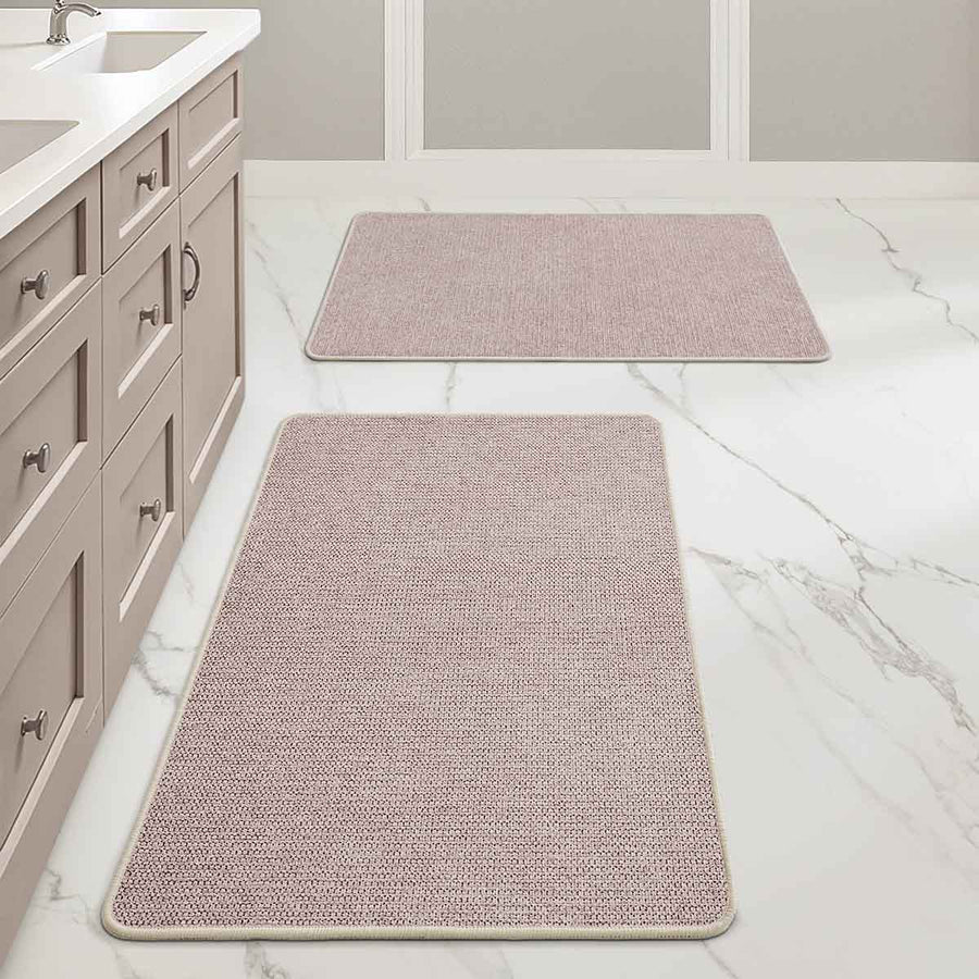 Ultra Thin Machine Washable Quick Dry Absorbent Bathroom Rugs Beige 20x32-inch
