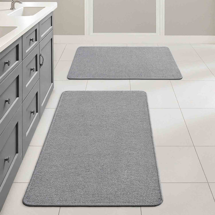 Non Slip Quick Dry Absorbent Machine Washable Bath Rug Grey 20x32-inch