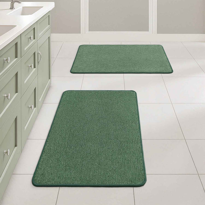 Non Slip Quick Dry Absorbent Machine Washable Bath Rug Green 17x27-inch
