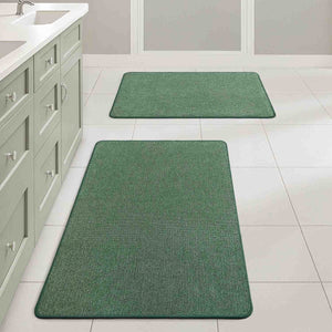 Non Slip Quick Dry Absorbent Machine Washable Bath Rug Green 17x27-and-20x32-inch