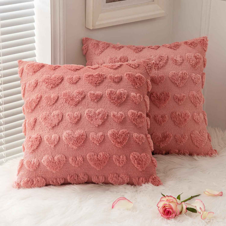 Pillow Covers Coral Red 18x18 Pack of 2
