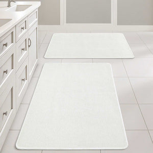 Non Slip Quick Dry Absorbent Machine Washable Bath Rug White 24x36-inch