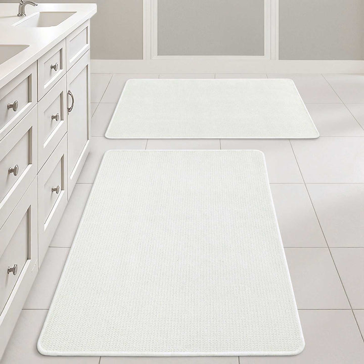 Non Slip Quick Dry Absorbent Machine Washable Bath Rug White 24x36-inch