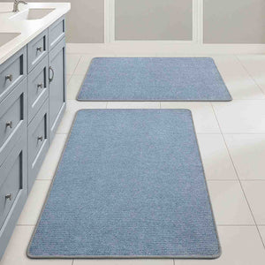 Non Slip Quick Dry Absorbent Machine Washable Bath Rug Blue 24x36-inch