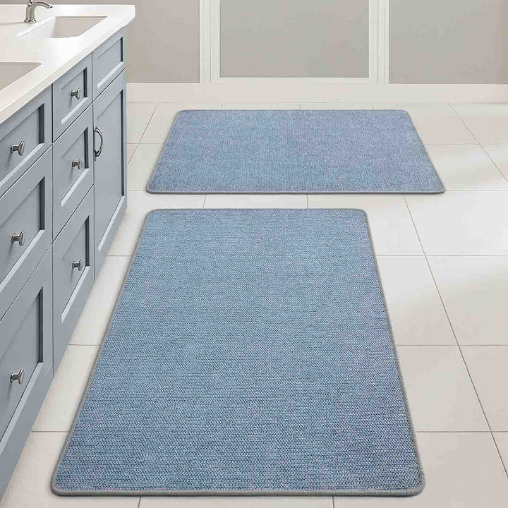 Non Slip Quick Dry Absorbent Machine Washable Bath Rug Blue 24x36-inch