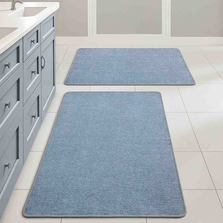 Non Slip Quick Dry Absorbent Machine Washable Bath Rug Blue 24x36-inch