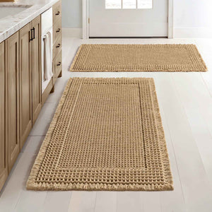 New-Non Slip Washable Waffle Bathroom Mats Brown 18x30-inch