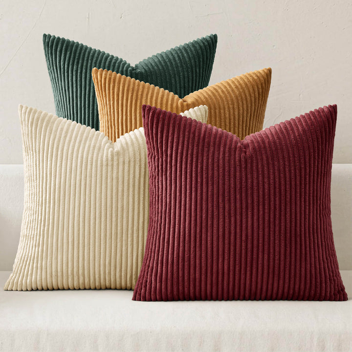 New Corduroy Mordern Nordic Pillow Covers Christmas Red 18x18-inch