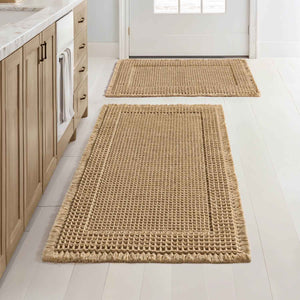 New-Non Slip Washable Waffle Bathroom Mats Brown 17x24-and-18x30-inch