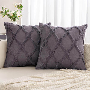 Soft Plush Faux Wool Couch Cushion Covers Blue Purple 20x20-inch