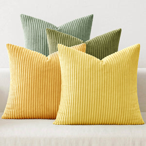 New Corduroy Mordern Nordic Pillow Covers Orange Yellow 20x20-inch