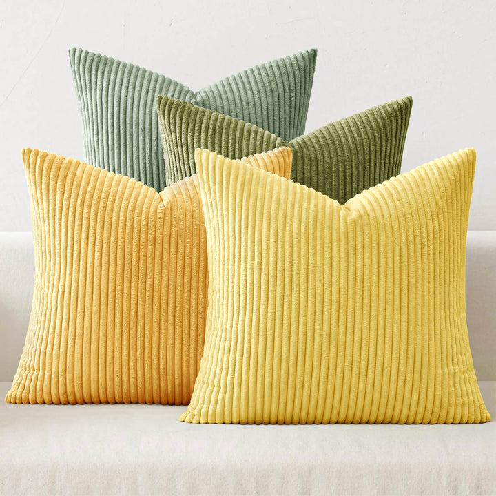 New Corduroy Mordern Nordic Pillow Covers Orange Yellow 20x20-inch