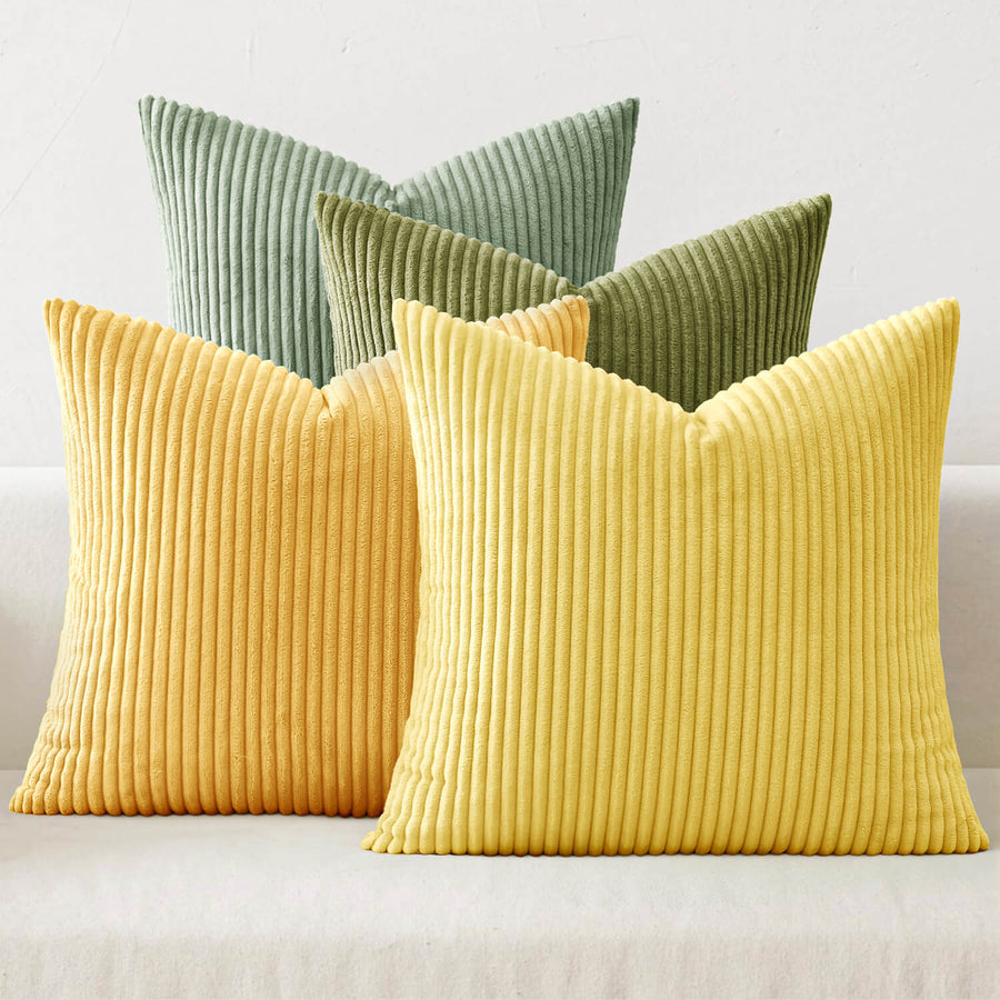 New Corduroy Mordern Nordic Pillow Covers Orange Yellow 20x20-inch
