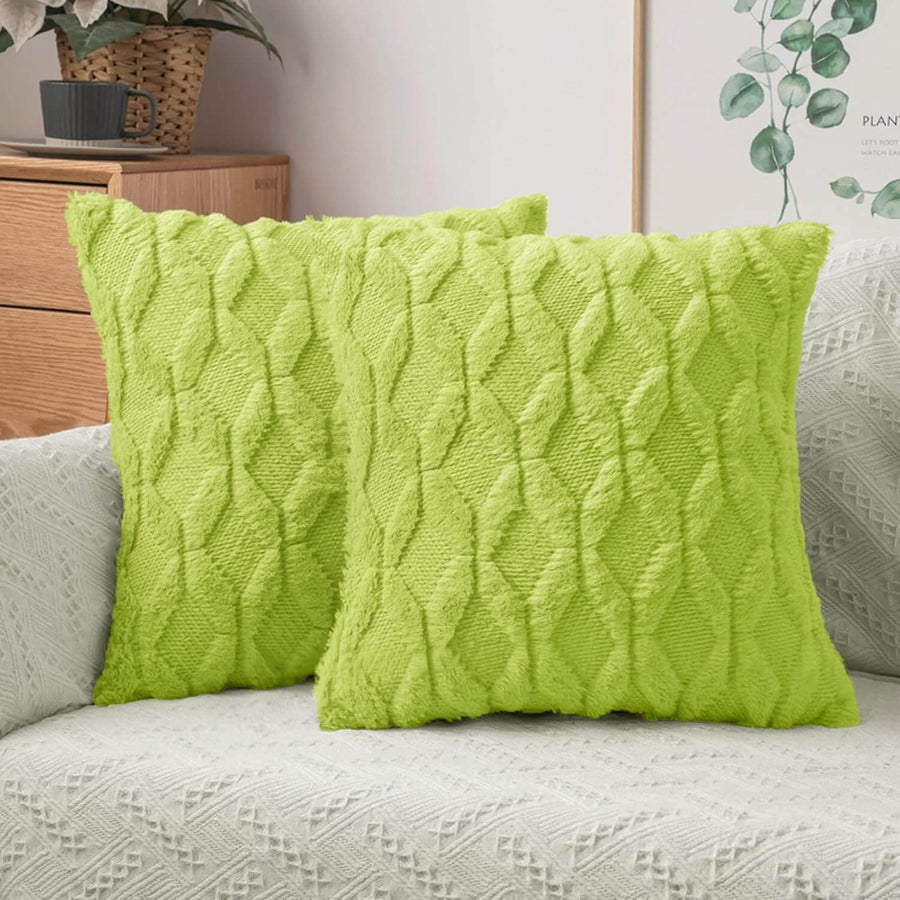 Decorative Farmhouse Couch Throw Pillows Boho Shells Green 18x18-inch
