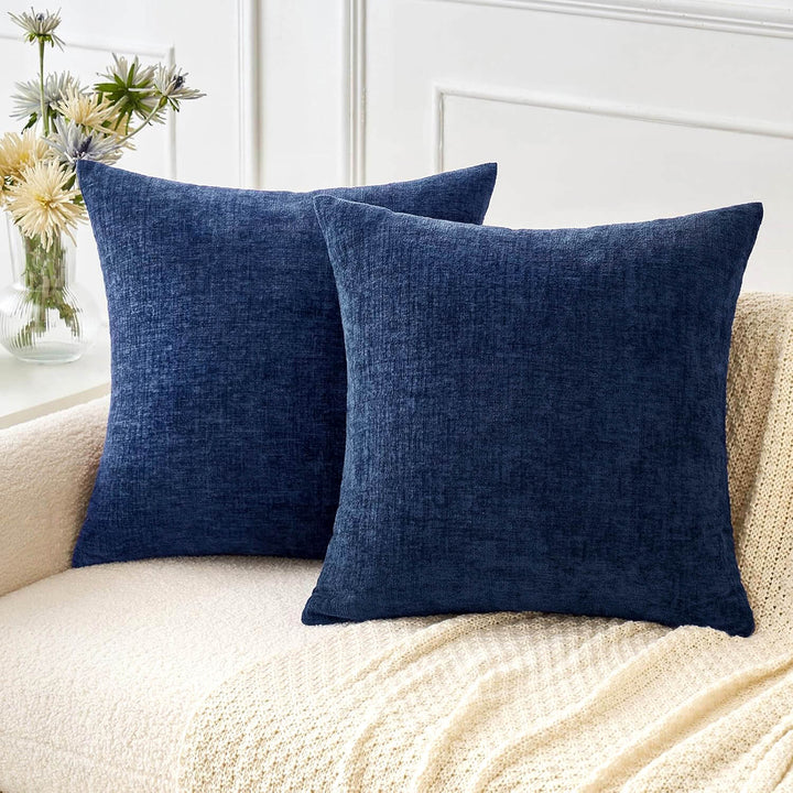 New Chenille Pillow Covers Dusty Blue 20x20-inch
