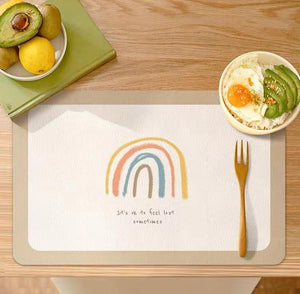 SWANCOCO Textile place mats Wipeable Faux Leather Insulation Pad for Dining Room Coaster 30*45 cm 1 Pack