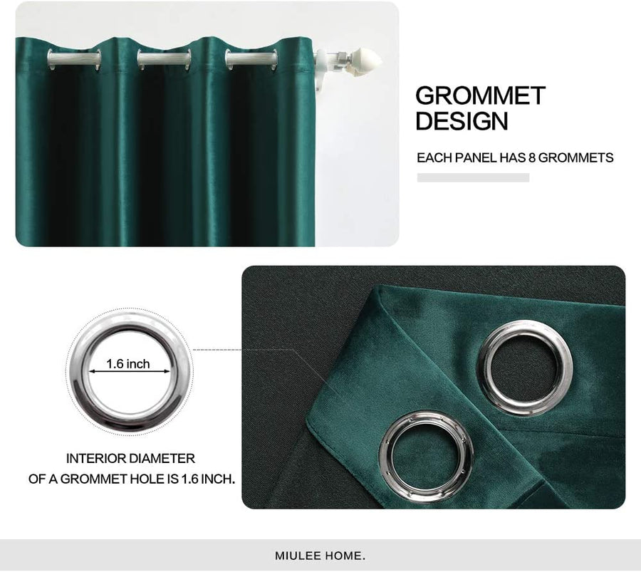 SWANCOCO Natural Linen Semi Elegant  Grommet Top Sheer Curtains Dark Green, (52X84 Inch) 2 Panels