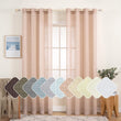 Load image into Gallery viewer, 2 Panels Natural Linen Semi Elegant  Grommet Top Sheer Curtains Dusty Blush, (52X72 Inch)
