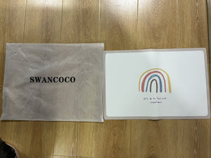 SWANCOCO Textile place mats Wipeable Faux Leather Insulation Pad for Dining Room Coaster 30*45 cm 1 Pack