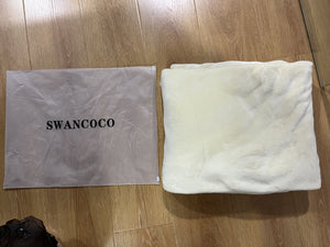 SWANCOCO Baby blankets/Lap blankets/Lap rugs Cream White 1 pack
