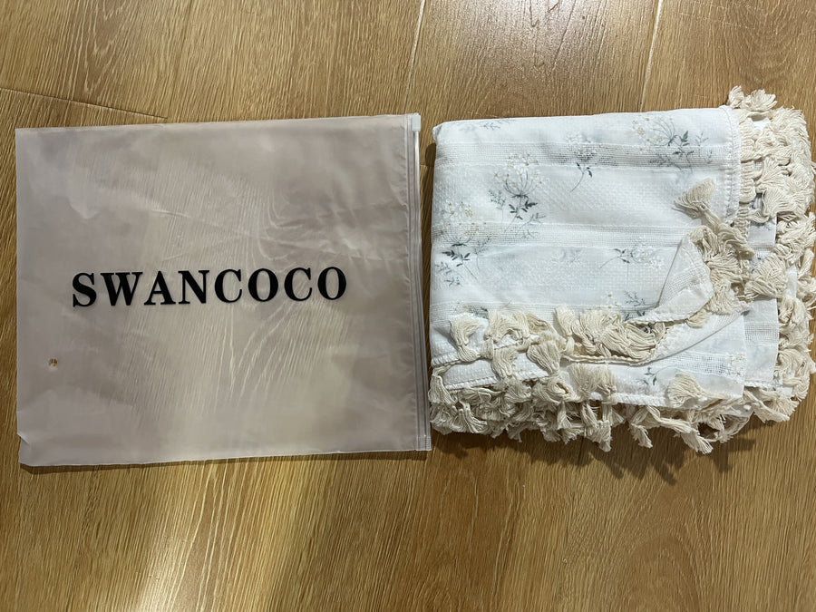 SWANCOCO Cloth doilies/Textile tablecloths White, 140×180cm