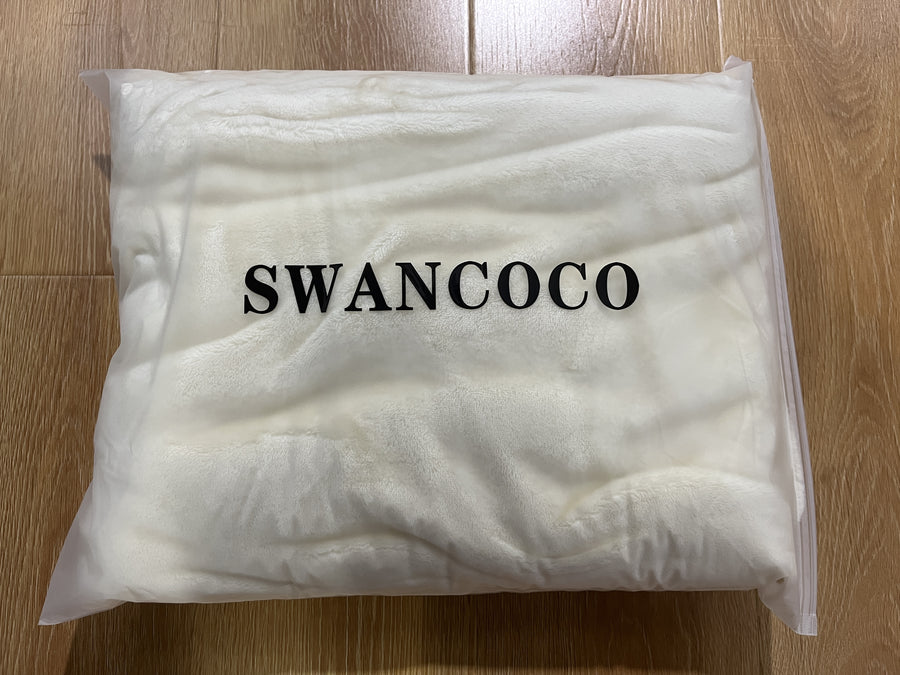 SWANCOCO Baby blankets/Lap blankets/Lap rugs Cream White 1 pack