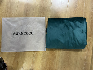SWANCOCO Natural Linen Semi Elegant  Grommet Top Sheer Curtains Dark Green, (52X84 Inch) 2 Panels